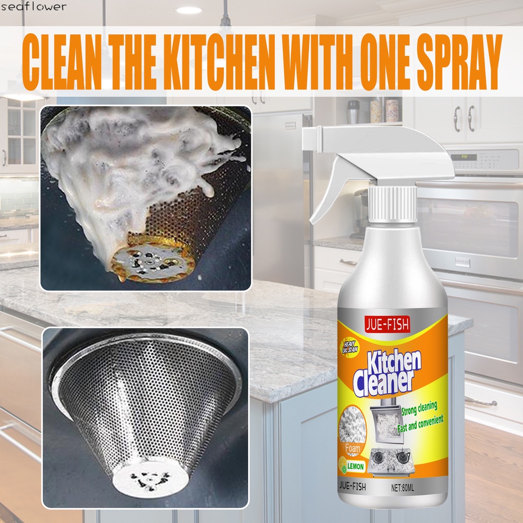 Kitchen Foam Cleaner Spray Gas Range and Stove Top Cleaner and
