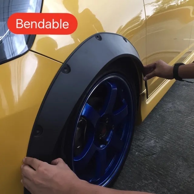 Black Universal Car Body Fender Flares Flexible Kit Arch Wheel Eyebrow ...