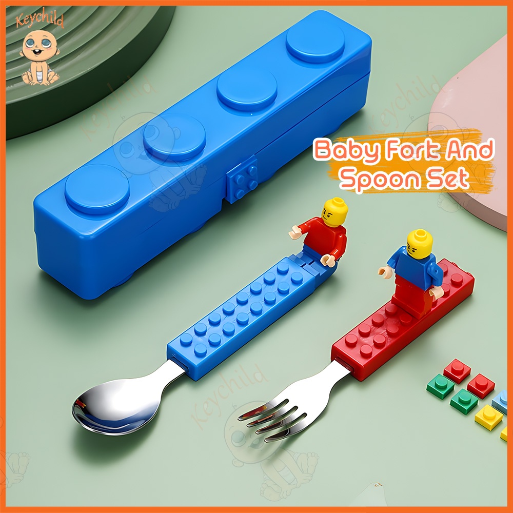 Keychild Kids Spoon And Fork Set With Case Baby Eating Utensils Set