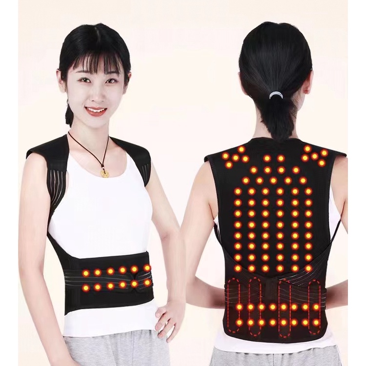 Tourmaline Back Brace Posture Corrector Self-heating Magnets Therapy ...