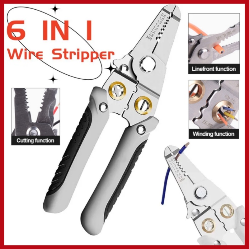 Multifunction Electrician Plier Tool 6 in 1 Wire Stripper Wire Pliers ...