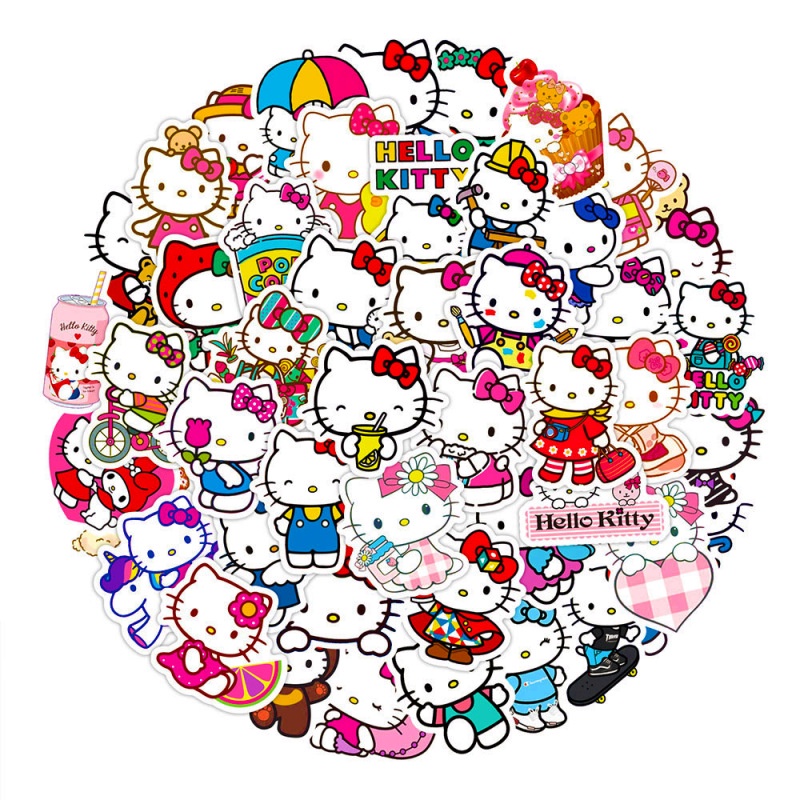 50pcs Hello Kitty Stickers for Hydro Flask Tumble Laptop Phone Case