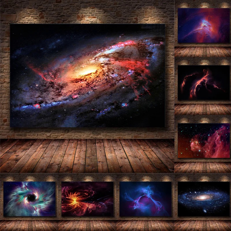 Beauty Universe Space Galaxy Nebula Star Cluster Canvas Painting Wall ...