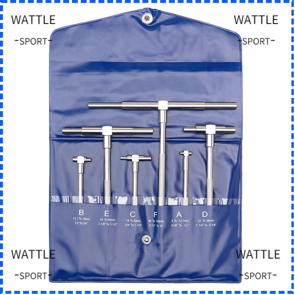 WATTLE 6PCS Telescoping Gage Set, 5/16" 6" (8mm to 150mm) Chrome