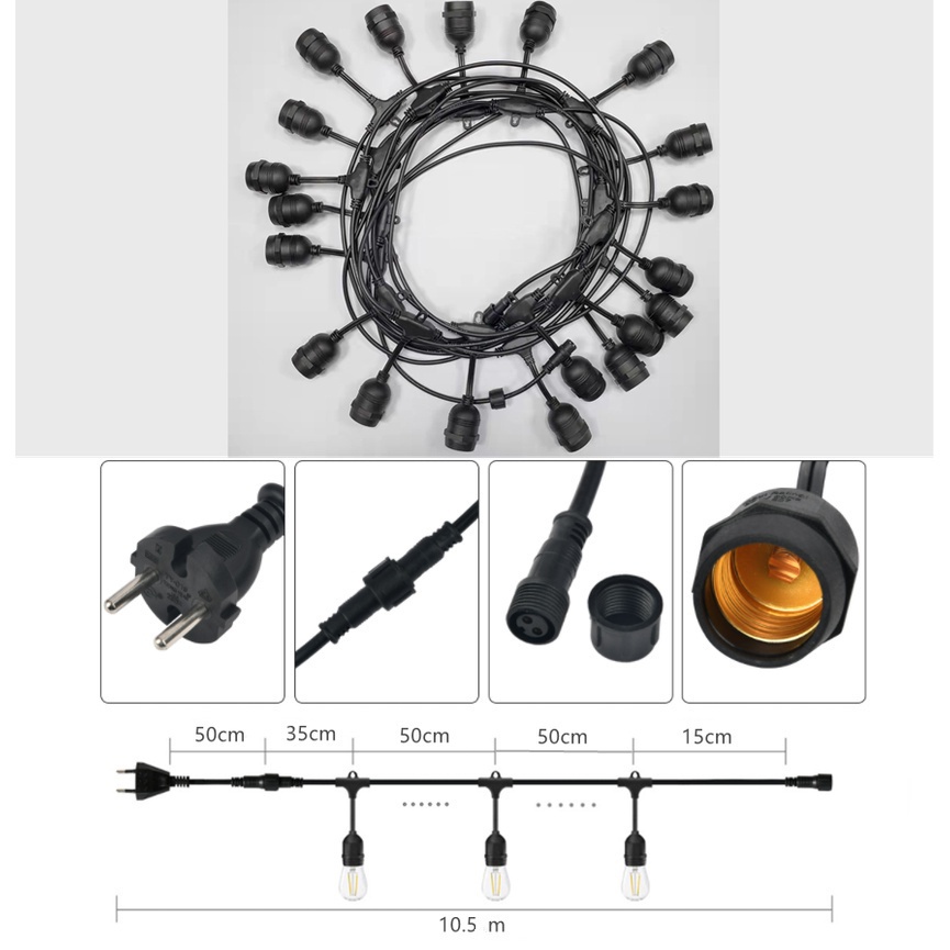 String Lights Outdoor Patio Lights Waterproof Globe Hanging Light ...