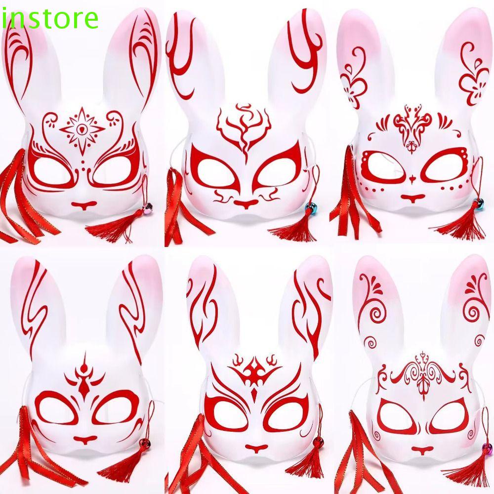 INSTORE Rabbit Ear Masks Japanese Style For Adult Anime Painted Party ...