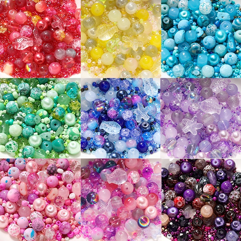 St. kunkka 20g 8mm Mixed Color Rice Beads+2mm Xiaomi Beads Irregular ...