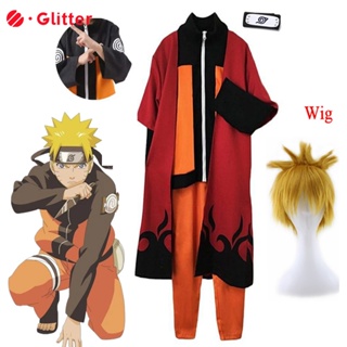 Kids Naruto Uzumaki Cosplay Jacket Pants Anime Costume Coat