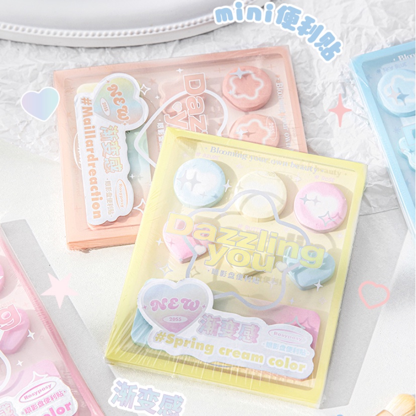 Cdaily|Gradient Color Sticky Notes Cute Mini Sticky Notes Set Marking ...