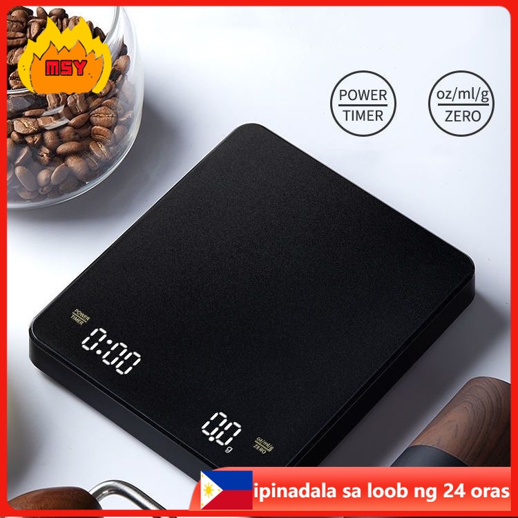 3kg 0.1g 5kg 0.1g Coffee Weighing 0.1g Drip Coffee Scale with Timer Digital  Kitchen Scale High Precision LCD Scales
