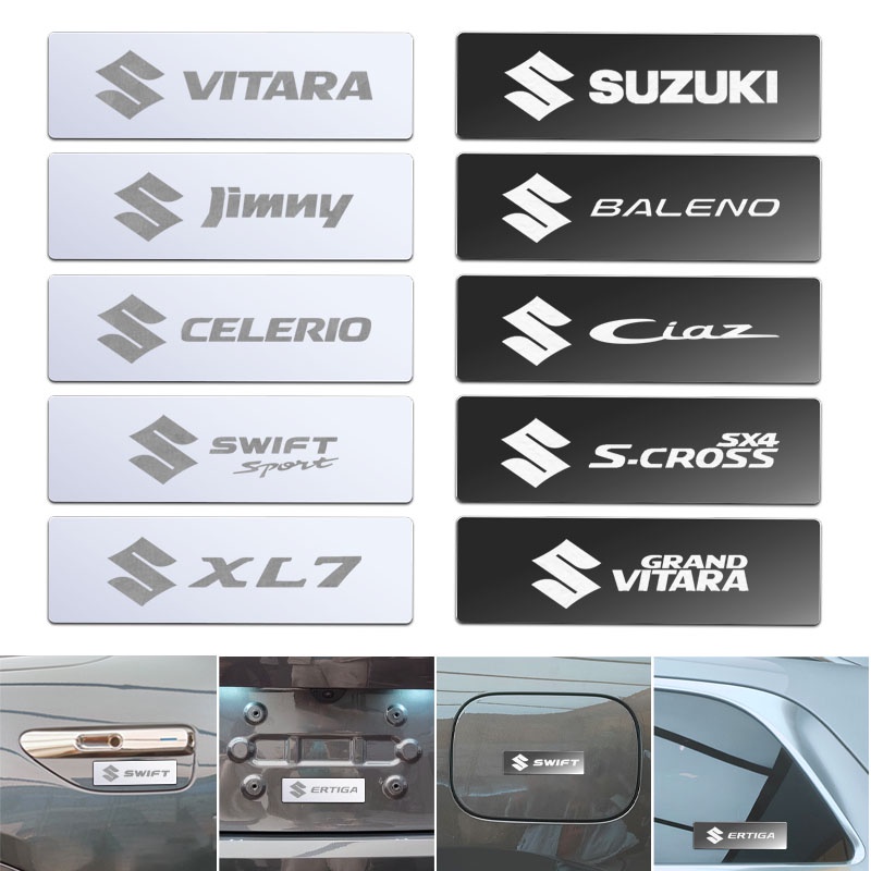 4 Pcs Suzuki Mirror Metal Car Logo Stickers Label 3D Badge Decoration