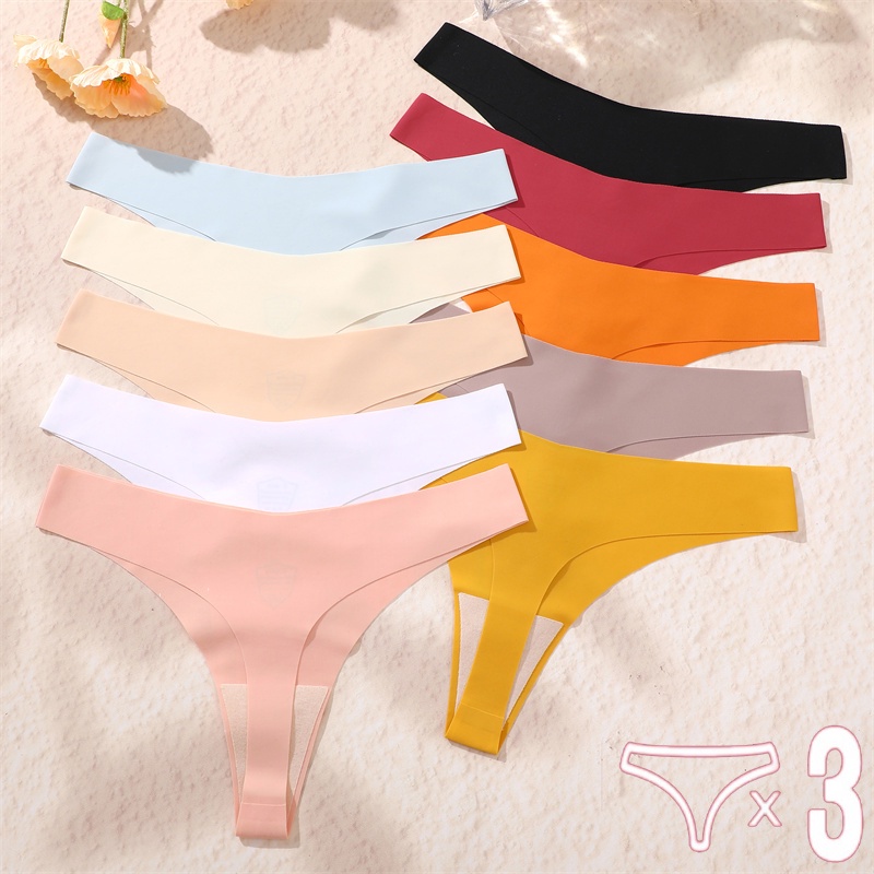 Seamless Panty For Women 3Pcs/Set Sexy Underwear T-back Bikini ...