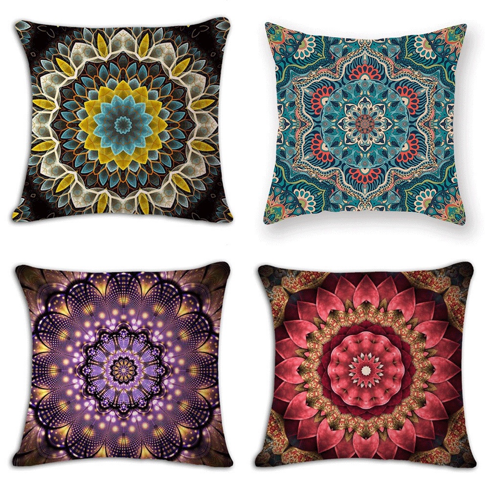 [ SHB Bohemian Geometric Pattern Square Pillowcase, Retro Ethnical ...