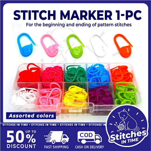 ST Markers 01 Stitch Mix Color Plastic Knitting Tools Locking Crochet ...