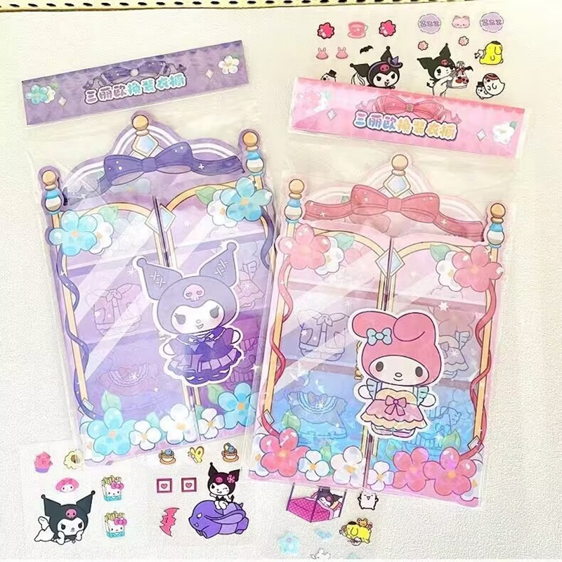 Kawaii Anime Sanrio Stickers Dress Up Wardrobe Variety Stickers Melody 