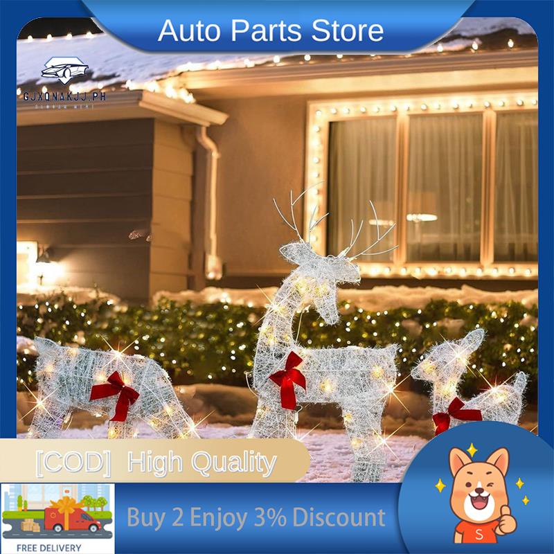 Lighted Christmas 2D Reindeers Outdoor Decorations, PreLit Light Up