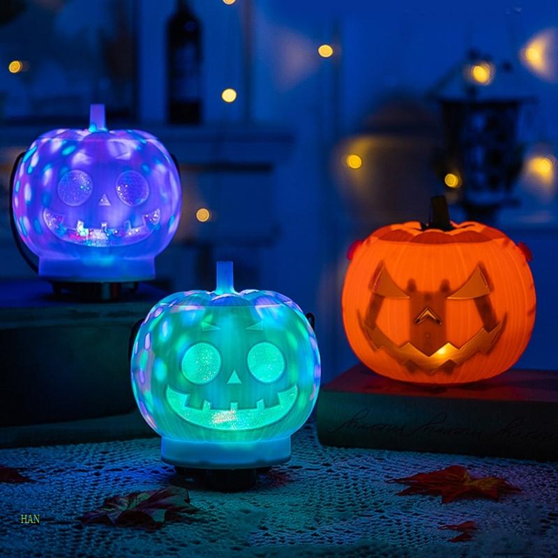 HAN Halloween Pumpkin Lantern Indoor Outdoor Lightup Pumpkin Skull for