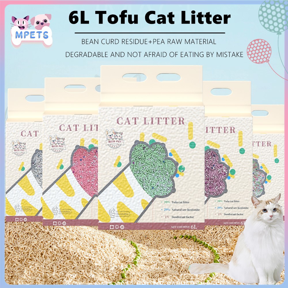 Cat Litter Sand 6L Fast Clumping Tofu Cat Litter with DustFree