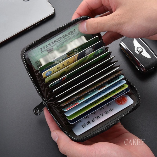 RYUITHDJP Business Card Holder Wallet – Stylish Cow Pint Cover Design With Durably Metal Card Organizer - Slim RFID Protected Credit Card Holder For