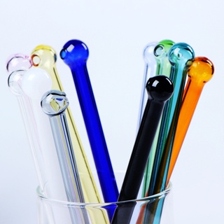 Colored Reusable Glass Straws, 8.7 X 8 mm Healthy Straw for