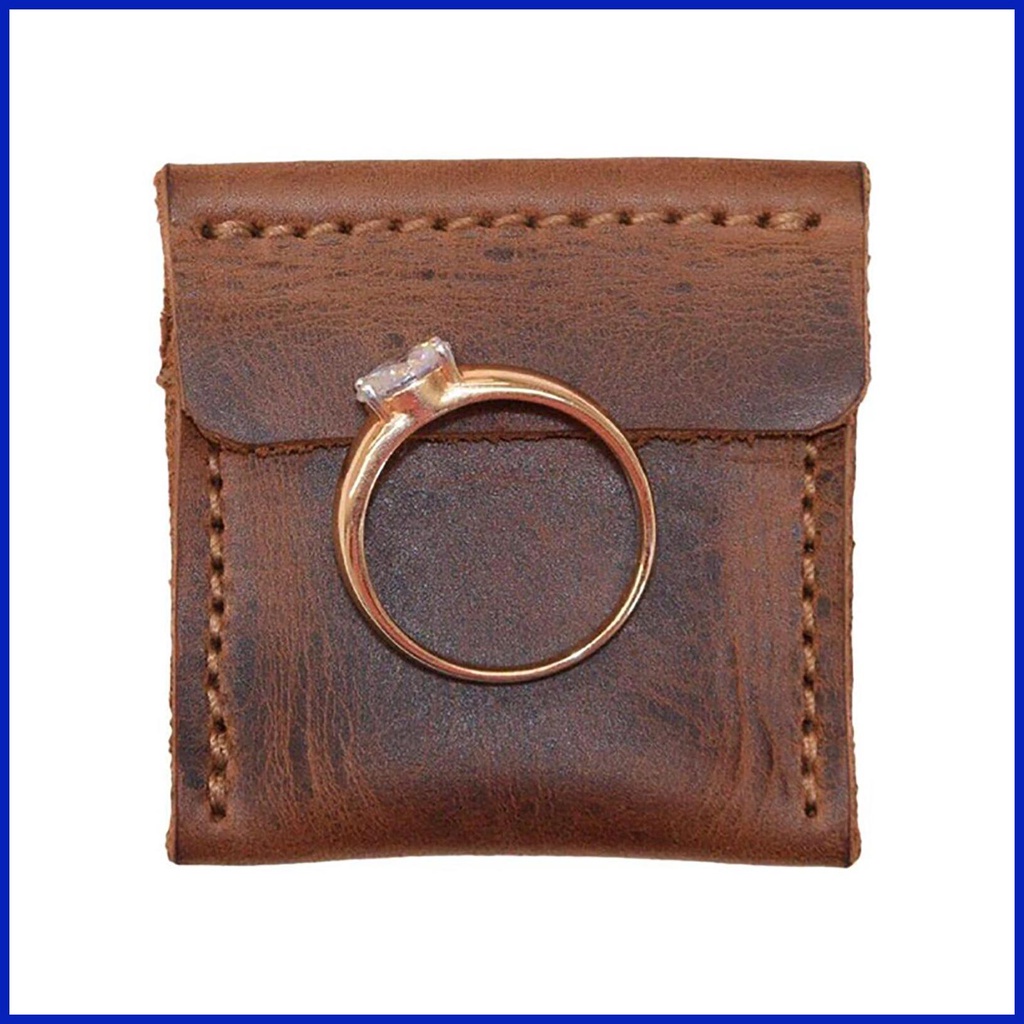Engagement Ring Pouch Leather Ring Holder Portable Vintage Handcrafted ...