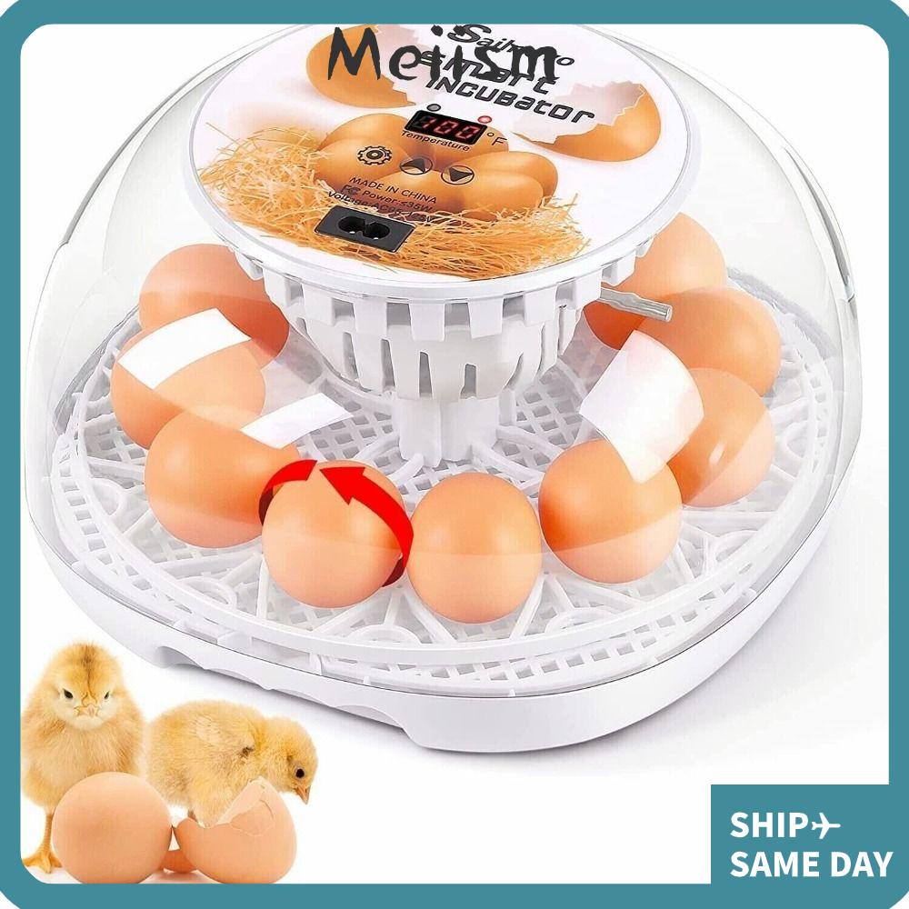 MEIISM 12 Egg Incubator Digital Bird Quail Parrot Temperature Control