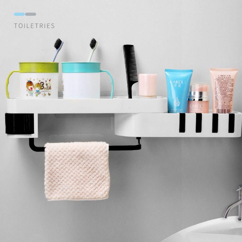 ROTATING SHELF TOILET RACK ORGANIZER TOILETRIES RACK BATHROOM RACK WALL ...