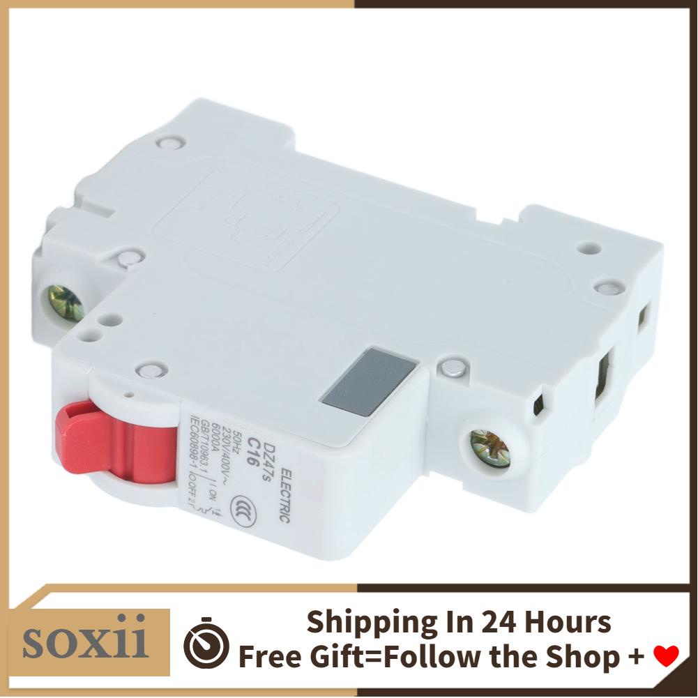 Soxii C16 Circuits Breakers 16A DIN Rail Installation Flame Retardant