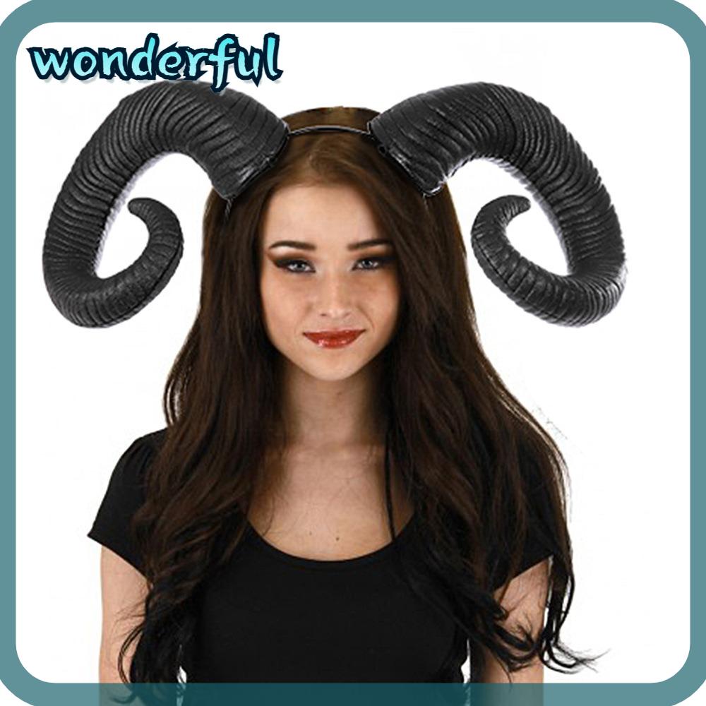 WONDER Halloween Ox Horn Headband, Accessory Long Demon Evil Hair Hoop