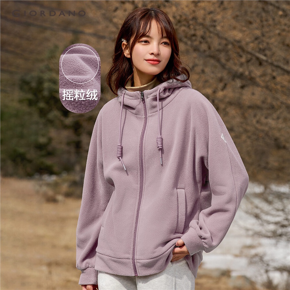 Purple Girls Winter Jacket with Polar Fleece Hood