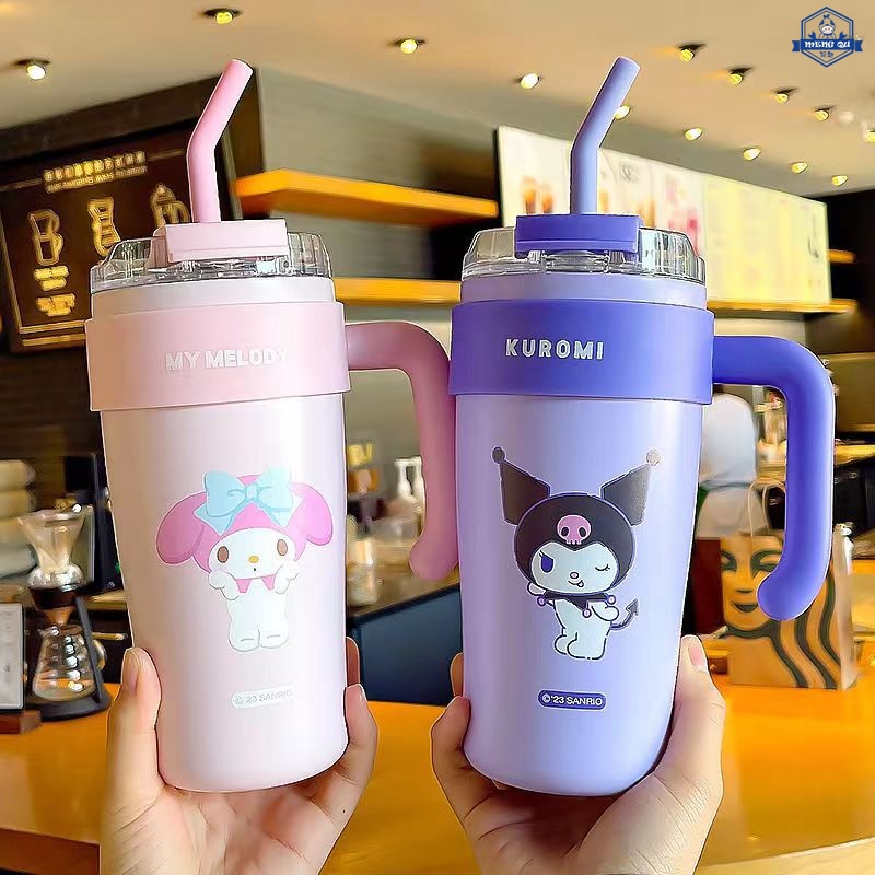 860ML Sanrio Kuromi Thermos Bottle Cute My Melody Sippy Water Cup ...