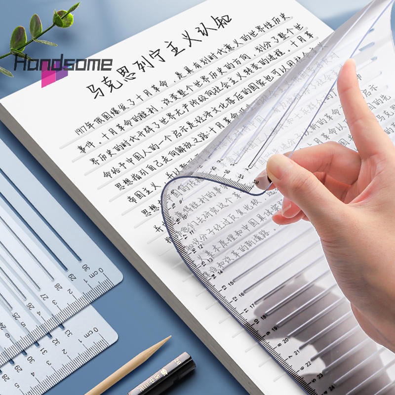 Handsome- Calligraphy Stencil Straight Line A4 Clear Ruler Wrig Tool ...