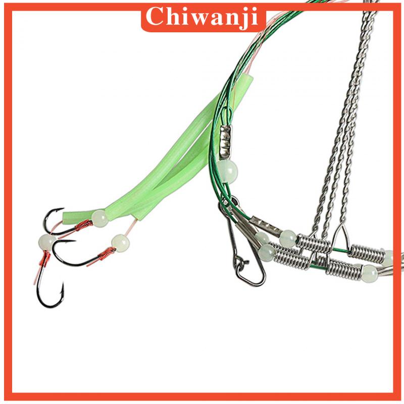 [Chiwanji] Fishing Leaders with Hooks, Luminous Hose Steel Wire Fishing