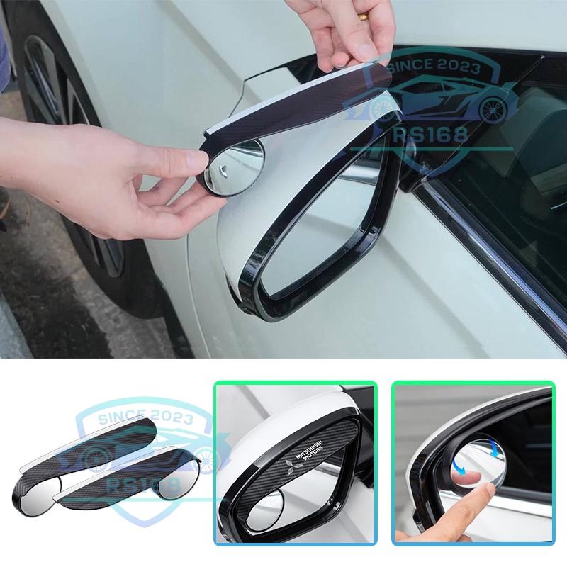 2-Piece Carbon Fiber Black Mirror Rain Visor Covers For Hyundai Models
