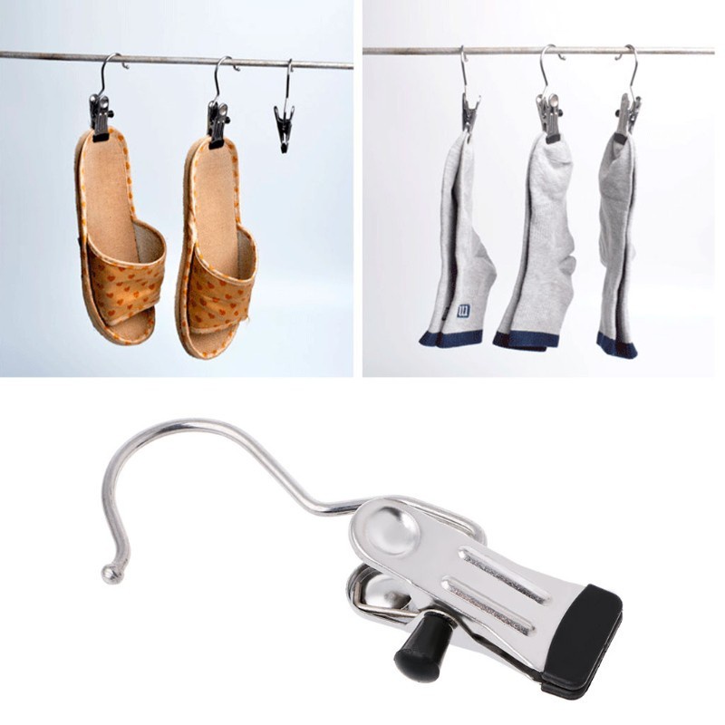 Auntwhale 20-Pack Stainless Steel Laundry Hooks | Portable Clothes Clips For Travel & Home | Strong Grip - View #2