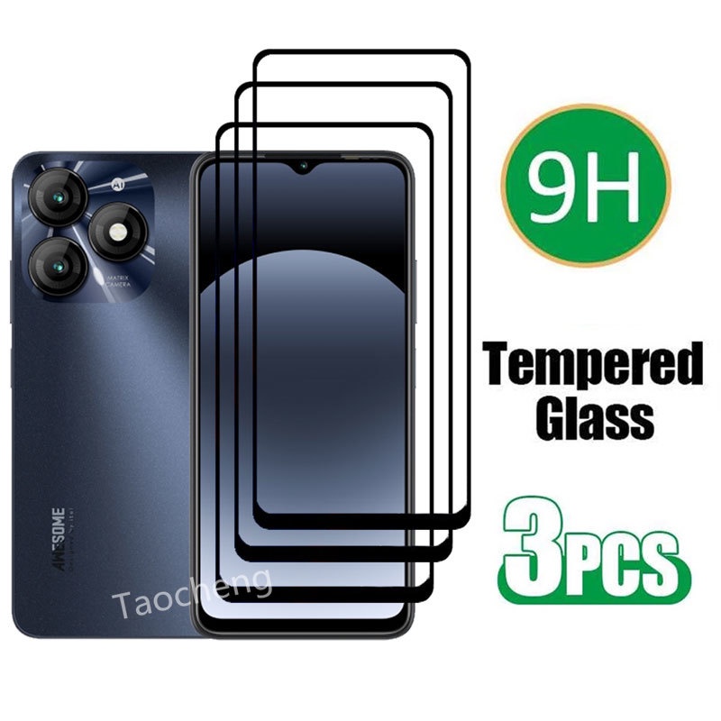 3 Pcs Tempered Glass Film For itel A70 itelA70 4G 2023 Full Cover Gobal