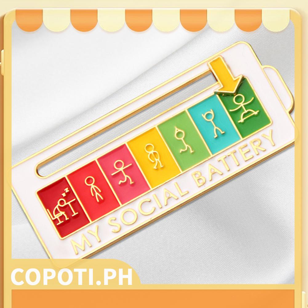copoti.ph] Social Battery Pin Creative Lapel for 7 Days A Week Lapel Pin  for Exquisite Gift