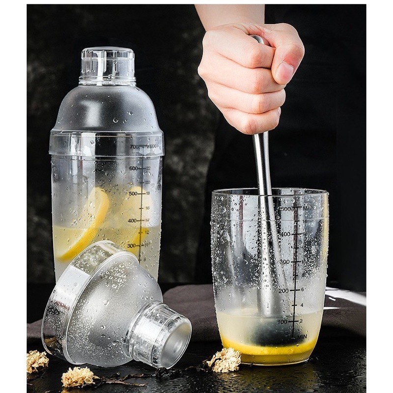 Acrylic Milk Tea Shaker Cocktail Juice Shaker Bottle Blender Bar