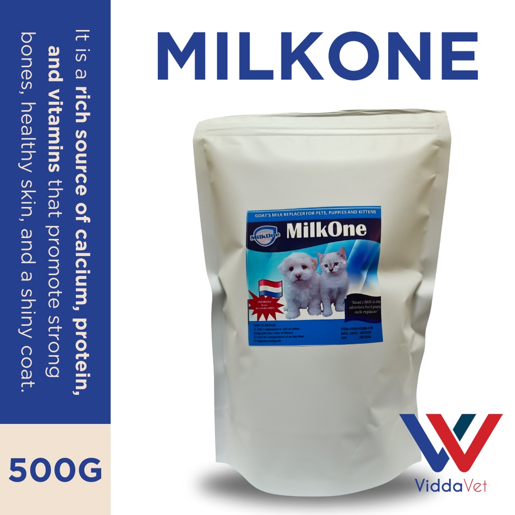 MilkOne 500g Milk One Goats Milk Replacer 500g for pets puppies puppy cats dogs goat viddapet Shopee Philippines