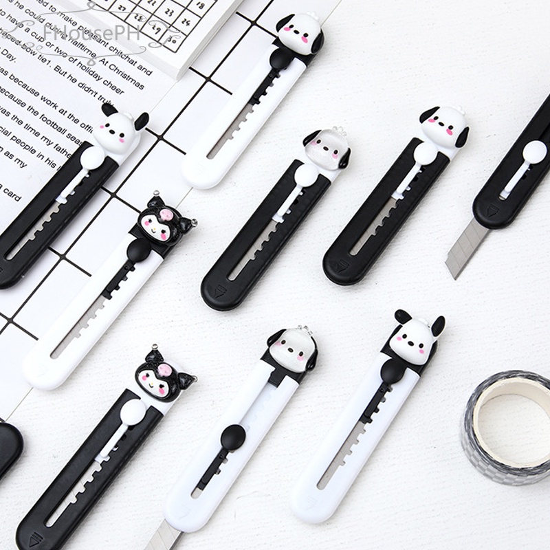 【PH】Mini Cutter Cartoon Black White Dog Utility Cutter Student Paper