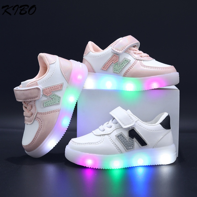 White led shoes with velcro hotsell