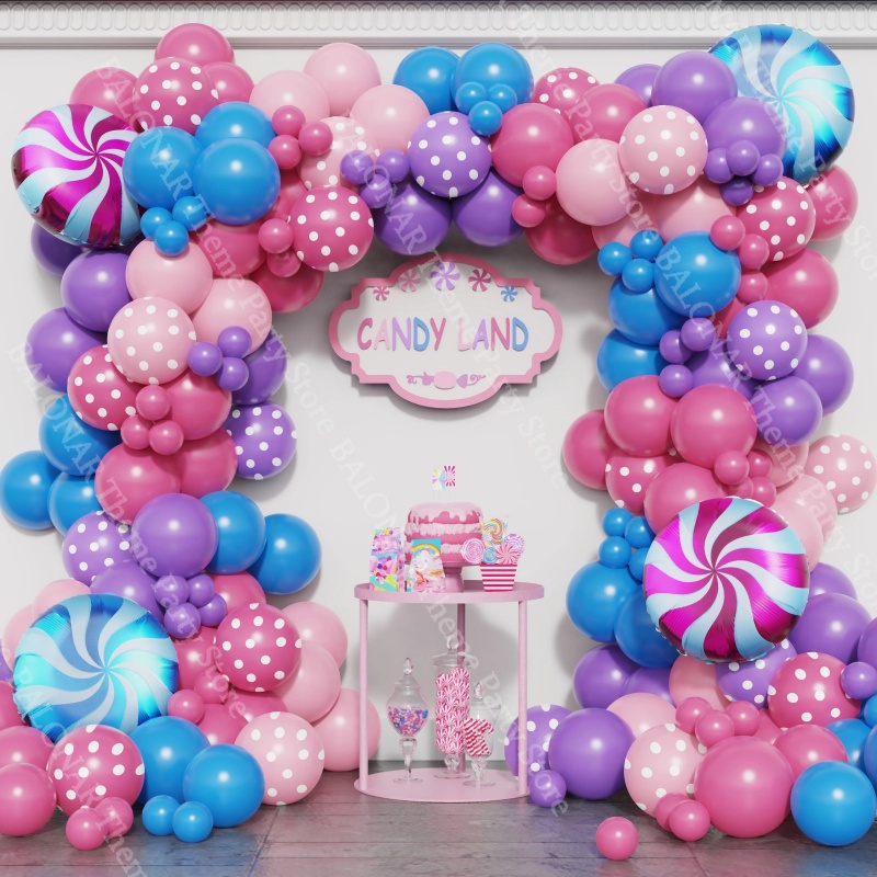 Donut Theme Balloons Birthday Party Decorations Colour Candies Lollipop