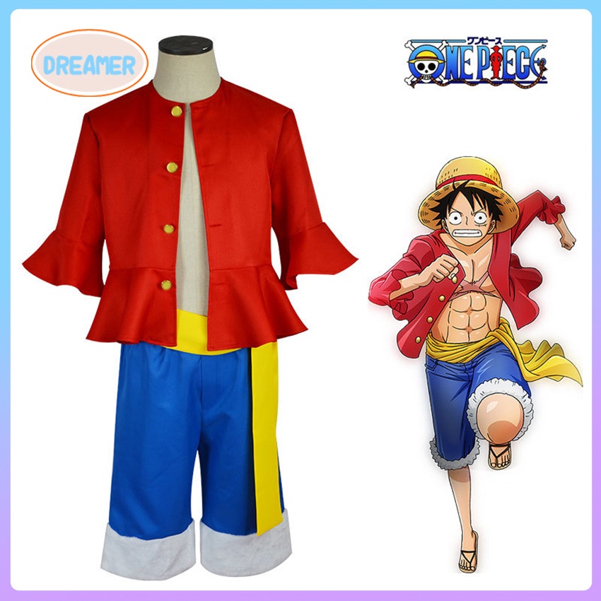 1 Set Animie One Piece Monkey D Luffy Costume for Adult Kids Cosplay ...