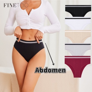 FINETOO 6 Pack Cotton Underwear for Women Cheeky High Cut Breathable  Hipster Bikini Striped Panties Pack S-XL 