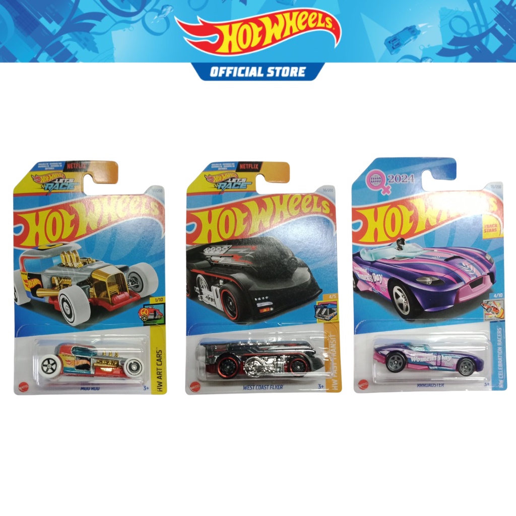 Hot Wheels Basic Car Die-Cast Vehicle (99LD) Pack of 3 West Coast Flyer ...