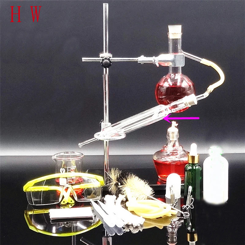 DIY Small Size 150ml Glass Essential Oil Steam Distilling Lab Apparatus ...