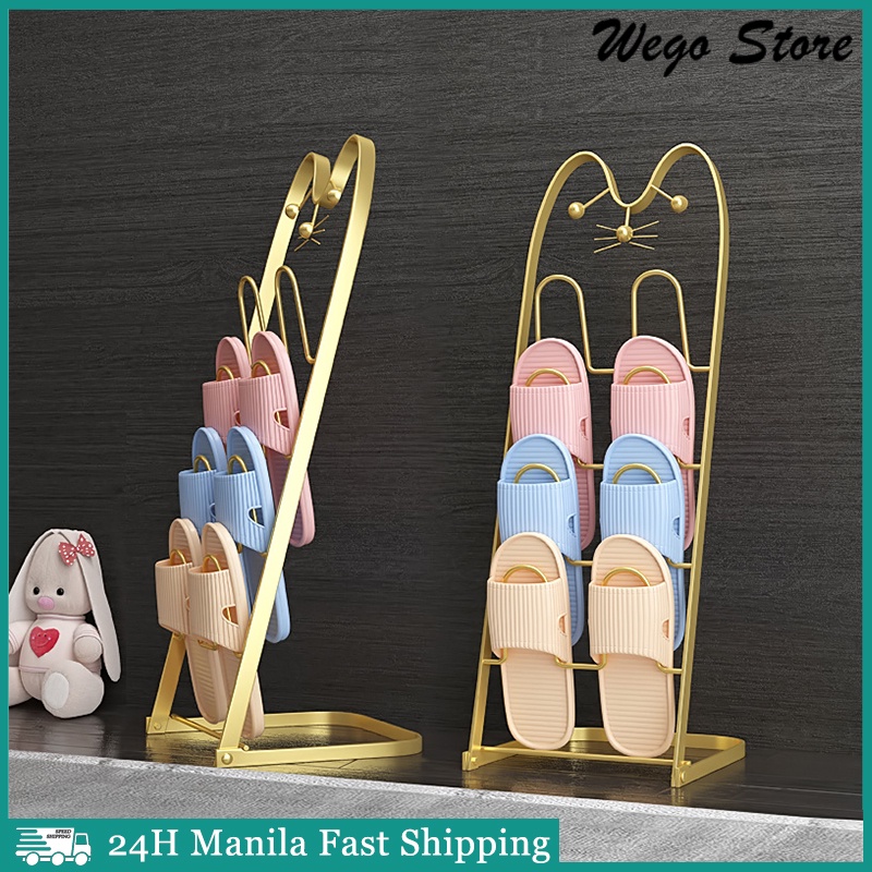 Cute Shoe Rack Foldable Slipper Rack Cat Shaped Storage Rack Multi ...