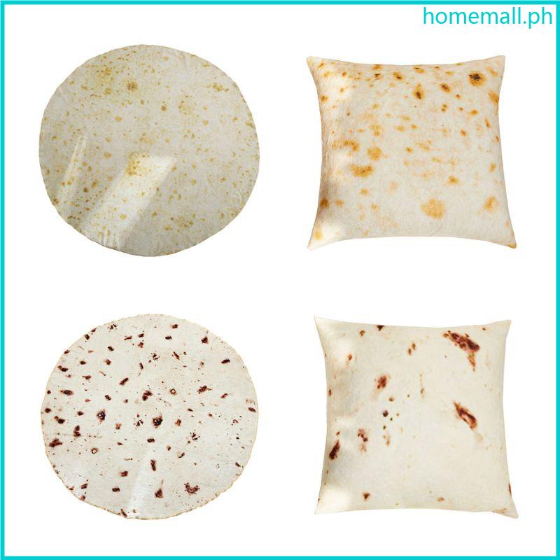 HO Coral Velvet Burritos Tortilla Round Throw Blanket Pillow Cover for