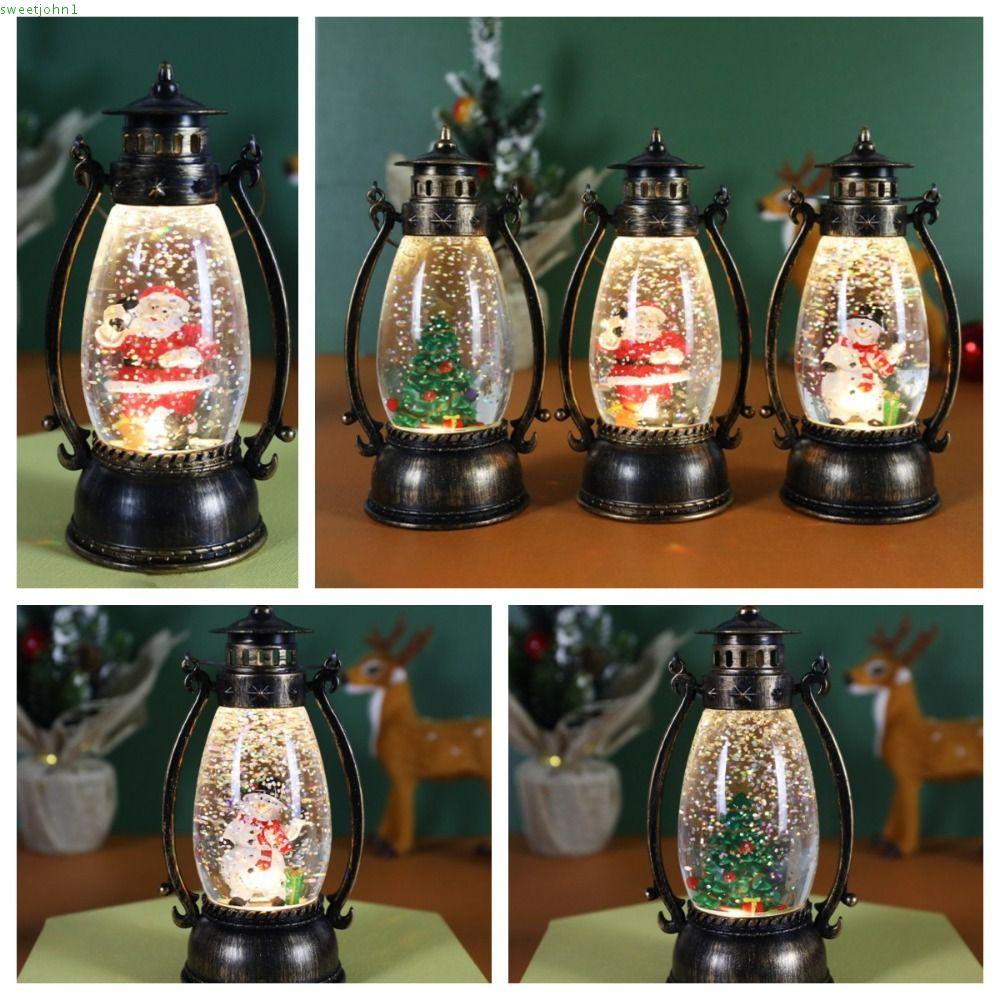 SWEETJOHN Christmas Oil Lamp, Crystal Ball illuminated Christmas Wind ...