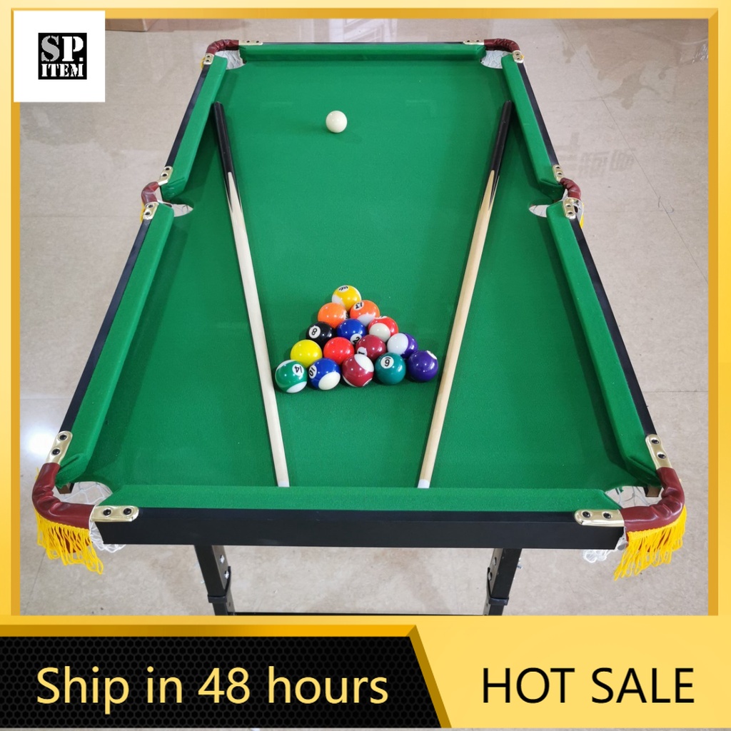 Pool table 47*25.6 inches Mini billiard Table for Kids adjustable metal legs billiard table set